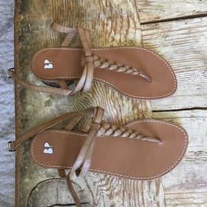 BP Brown Braided Sandals